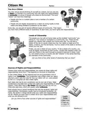 Citizen Me - Citizen Rights and Responsibilities Lesson Plan - 1
