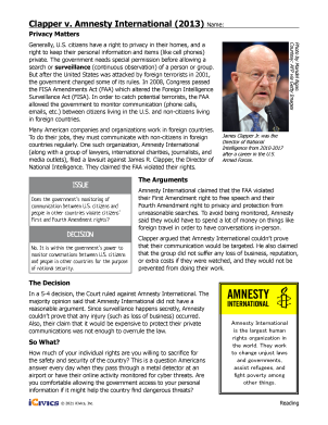 Clapper v. Amnesty International (2013) Lesson Plan - Facts of the Case
