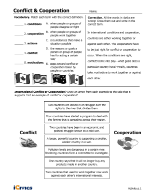 Conflict and Cooperation - Global Issues Lesson Plan Activities