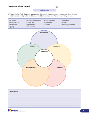 Convene the Council Extension Pack - Foreign Policy Tools Graphic Organizer
