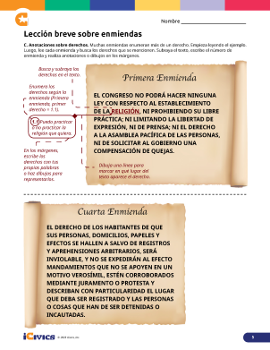 Amendment Mini-Lesson - Constitutional Amendments Lesson Plan 06 - Annotation Activity - Spanish