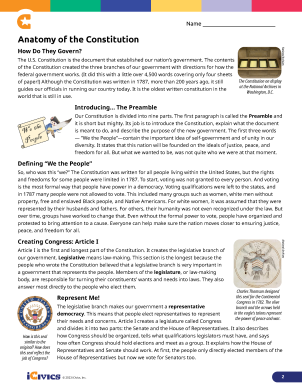 Anatomy of the Constitution Structure of the Constitution Lesson Plan 02 - Reading 