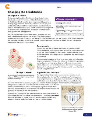 Changing the Constitution Lesson Plan (HS) 03 - Reading