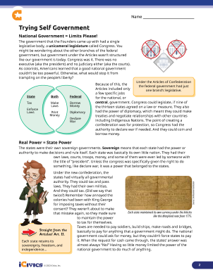 Trying Self Government Articles of Confederation Problems Lesson Plan 03 - Reading